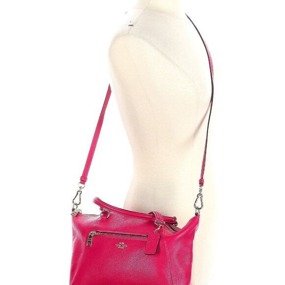 Coach Prairie Fuchsia Pebble Leather Satchel - Picture 1 of 5
